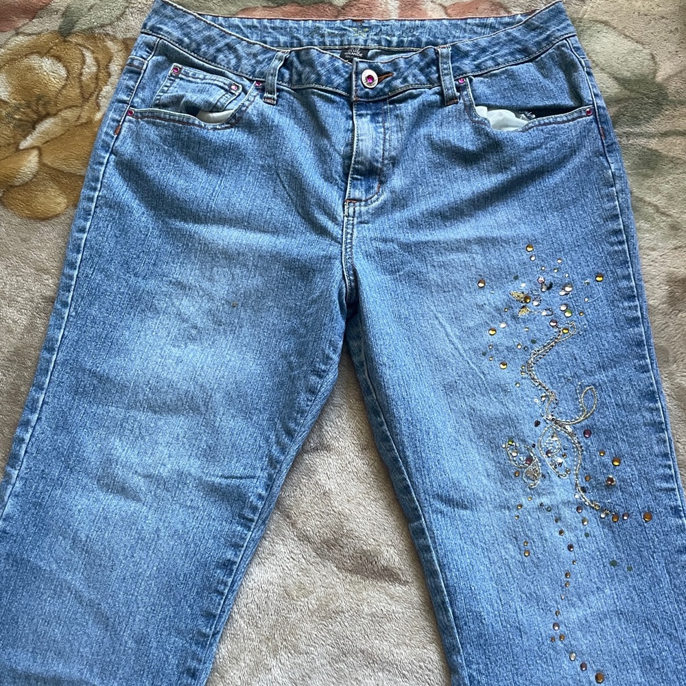 Light wash flare jeans